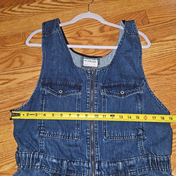 We The Free Front Zip Denim jumpsuit Size Large - Picture 5 of 6